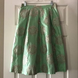 TOPSHOP Antique Jacquard Midi Skirt